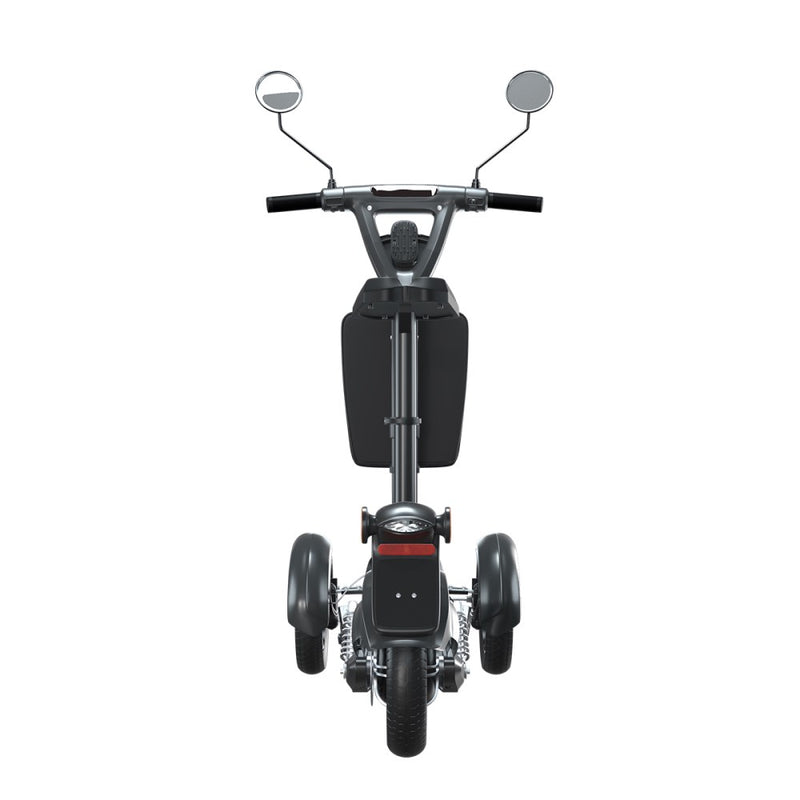 trottinette electrique 3 roues doohan ilark noir mini scooter pliant hybride avec selle vue arrière guidon