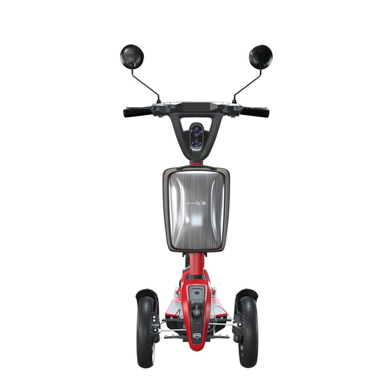 trottinette electrique 3 roues doohan ilark rouge mini scooter pliant hybride avec selle sacoche transport