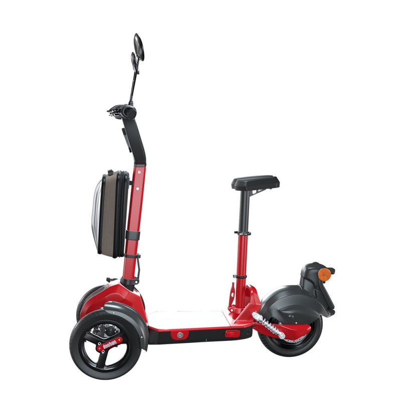 trottinette electrique 3 roues doohan ilark rouge mini scooter pliable hybride avec siege suspension arrière