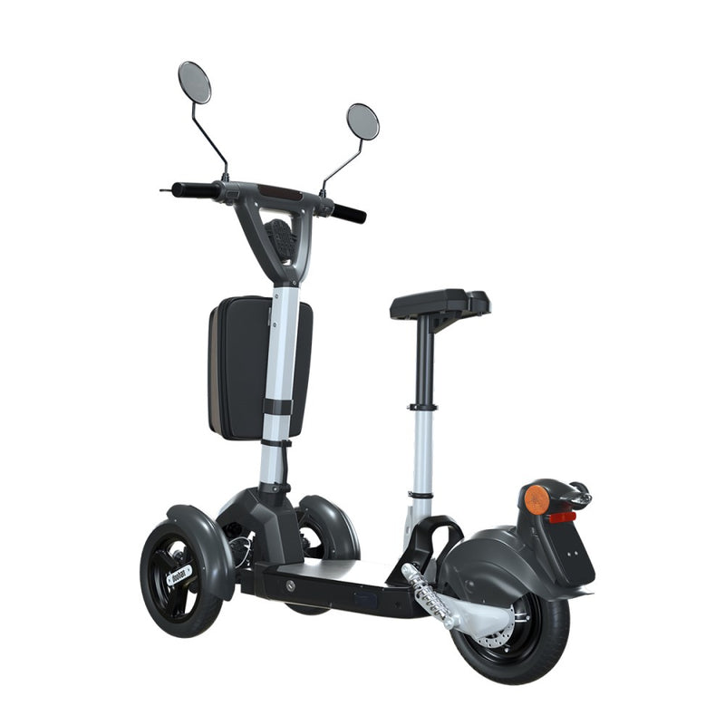 trottinette electrique 3 roues doohan ilark blanc mini scooter pliant hybride avec selle