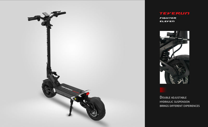 trottinette electrique Fighter 11 teverun suspensions hydrauliques
