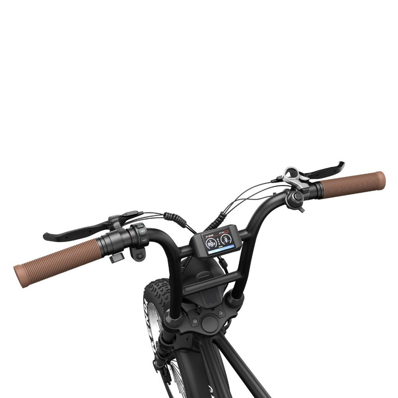 velo electrique fat bike garrett miller z noir affichage couleur lcd bafang guidon poignée marron