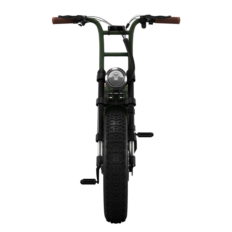 vélo électrique garrett miller x vert kaki profil fat bike nouvelle version 2021 pneu kenda phare avant led